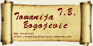 Tomanija Bogojević vizit kartica